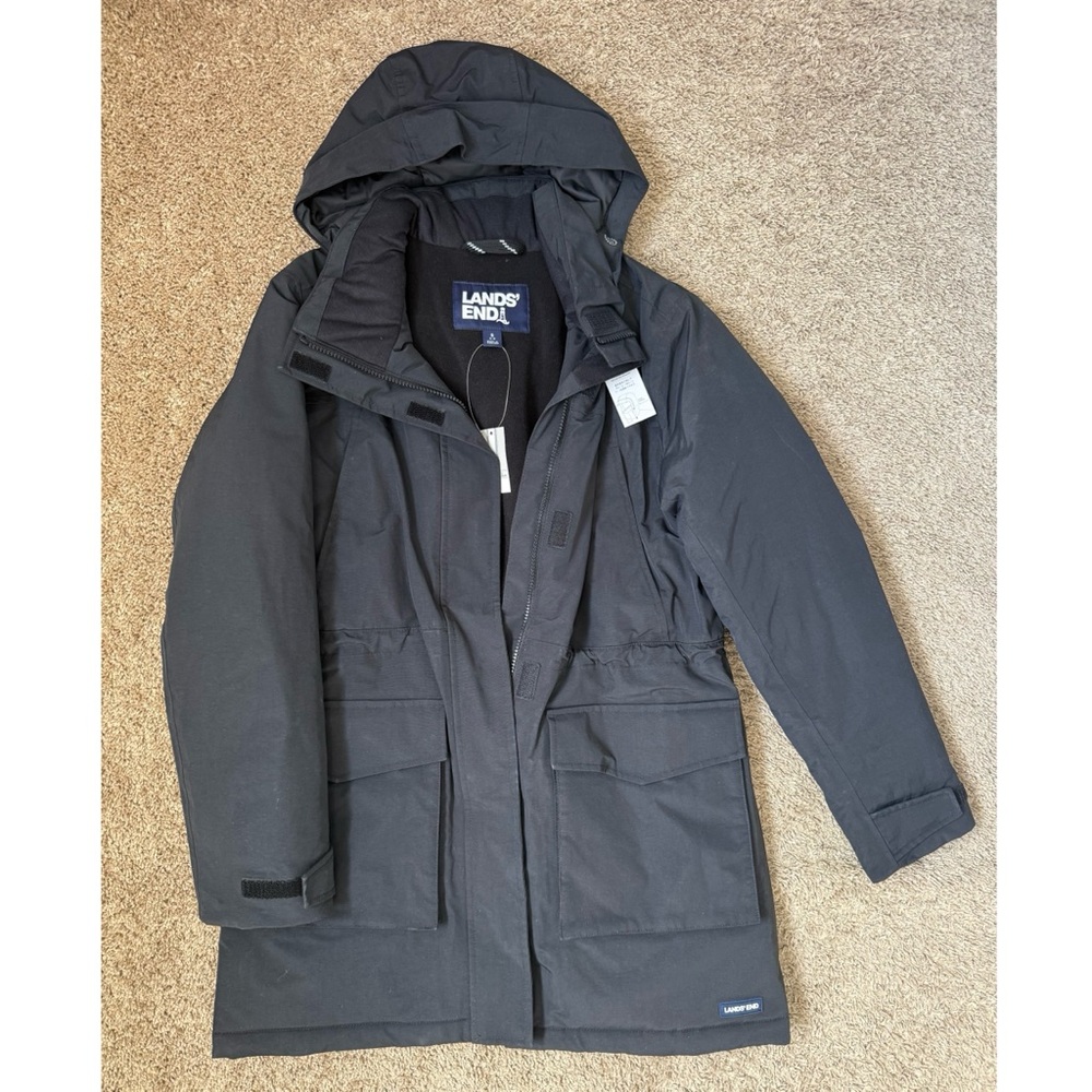 NWT Lands' End Women's Black Hooded Winter Coat